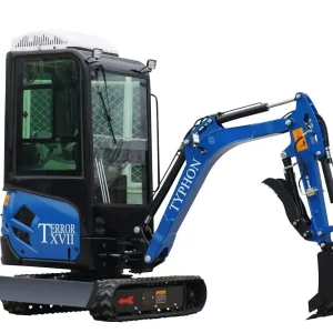 2025 4000 lb TYPHON TERROR XVII Cabin Mini Excavator Rubber Track with Kubota D902 Diesel Engine